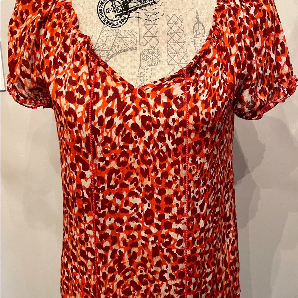 Lucky brand orange leopard size small top PICK 3 for $20